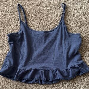 American Eagle Outfitters Navy Camisole with Ruffle Hem